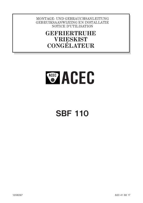Guide utilisation ACEC SBF110 de la marque ACEC