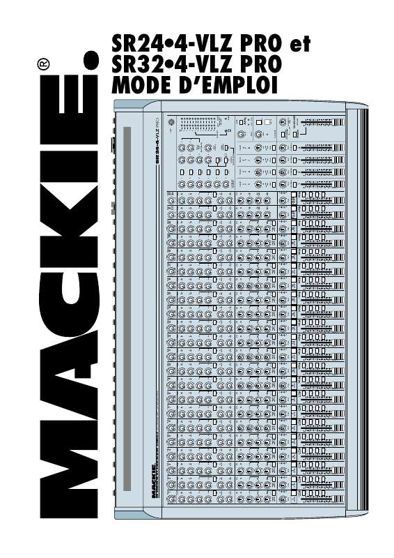 Guide utilisation  MACKIE SR-VLZ PRO  de la marque MACKIE