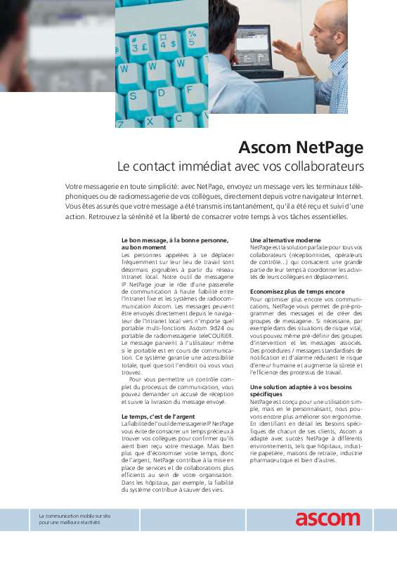 Guide utilisation  ASCOM NETPAGE  de la marque ASCOM