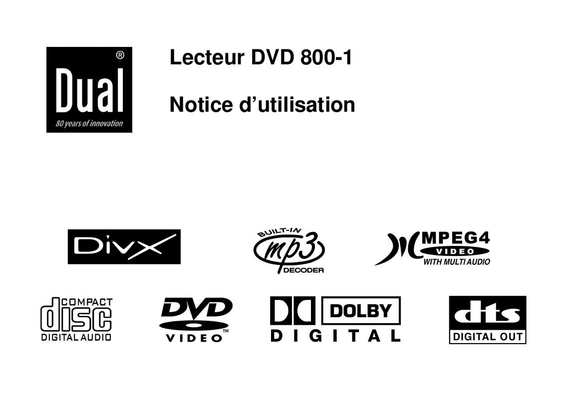 Guide utilisation DUAL DVD 800-1  de la marque DUAL
