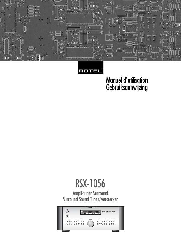 Guide utilisation ROTEL RSX-1056  de la marque ROTEL