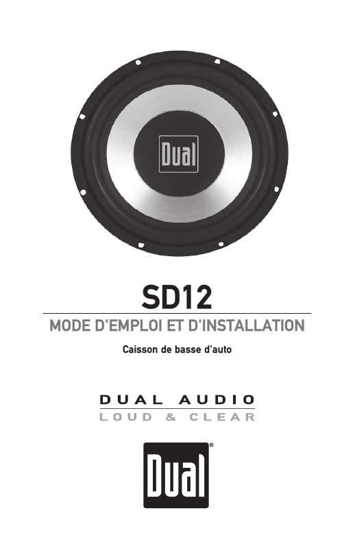 Guide utilisation DUAL SD12  de la marque DUAL