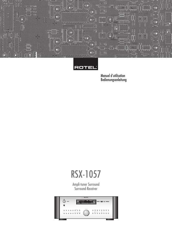 Guide utilisation ROTEL RSX-1057  de la marque ROTEL