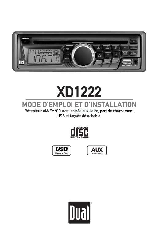 Guide utilisation DUAL XD1222  de la marque DUAL