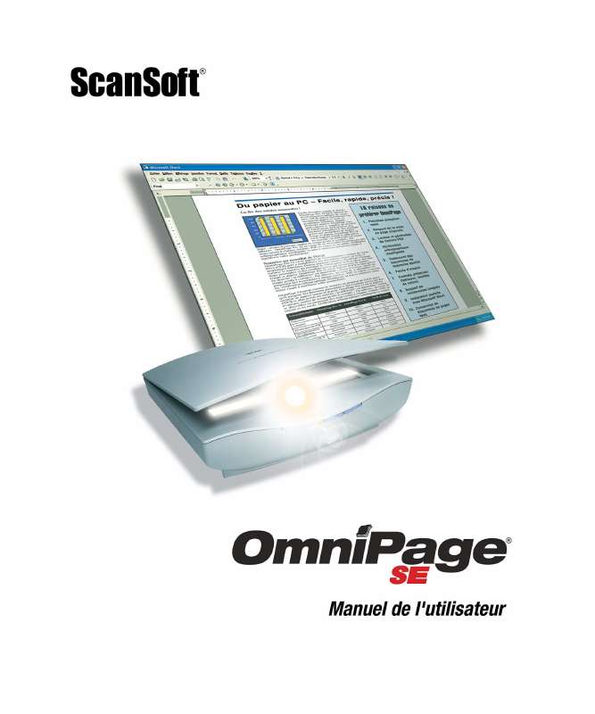 Guide utilisation  SCANSOFT OMNIPAGE SE 12  de la marque SCANSOFT