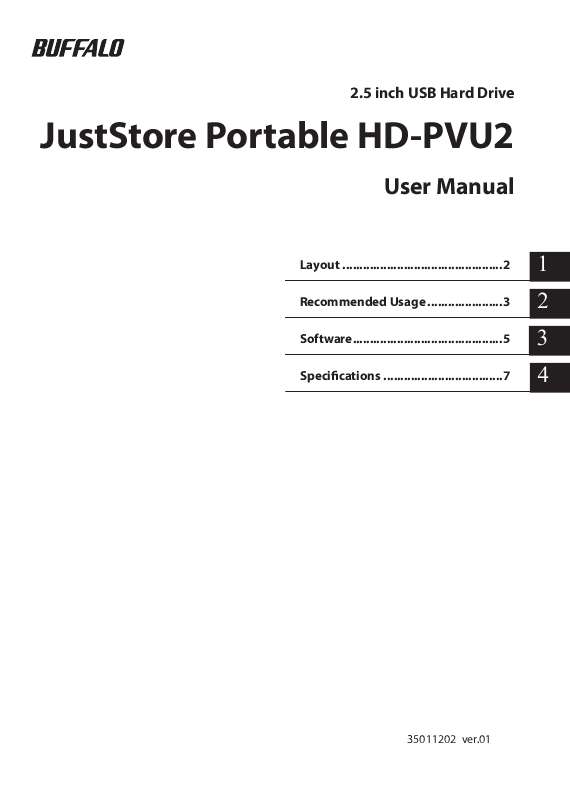 Guide utilisation BUFFALO HD-PV : JUSTSTORE™ PORTABLE  de la marque BUFFALO