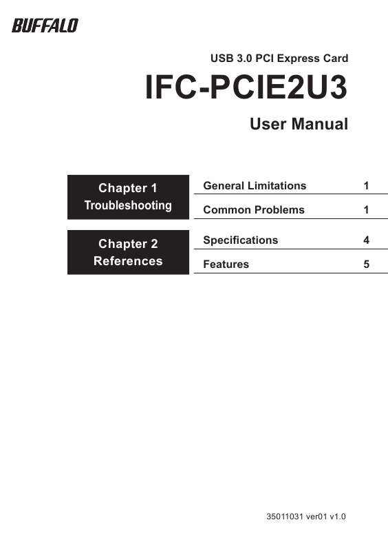 Guide utilisation BUFFALO IFC-PCIE2U3  de la marque BUFFALO