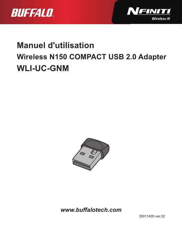 Guide utilisation BUFFALO WIRELESS N150 COMPACT USB 2.0 ADAPTER  de la marque BUFFALO