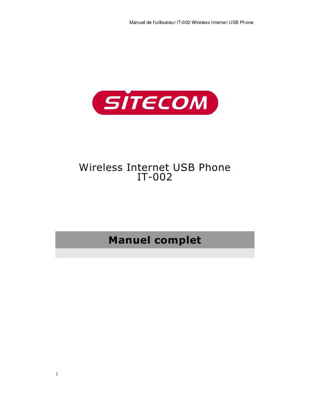 Guide utilisation SITECOM IT-002  de la marque SITECOM