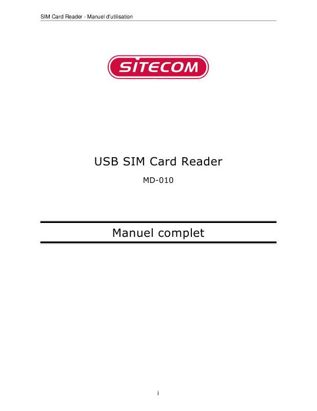 Guide utilisation SITECOM MD-010  de la marque SITECOM
