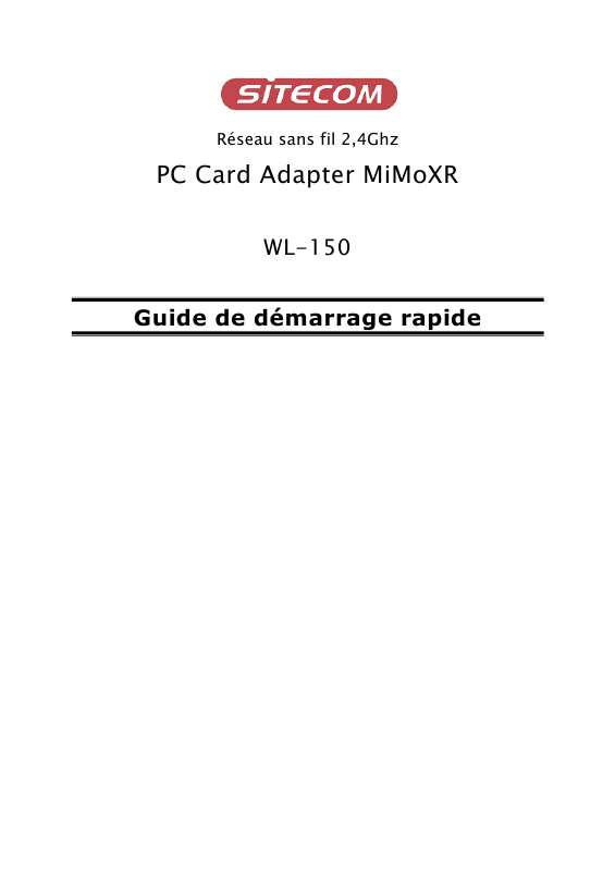Guide utilisation SITECOM WL-150 WIRELESS PC CARD ADAPTER MIMOXR  de la marque SITECOM