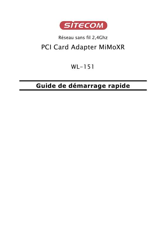 Guide utilisation SITECOM WL-151 WIRELESS PCI ADAPTER MIMOXR  de la marque SITECOM
