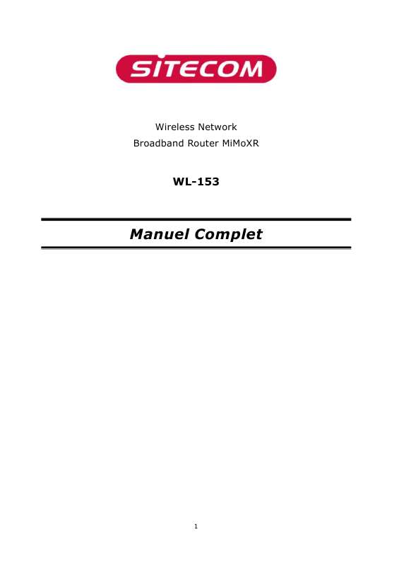 Guide utilisation SITECOM WL-153 WIRELESS BROADBAND ROUTER FM  de la marque SITECOM