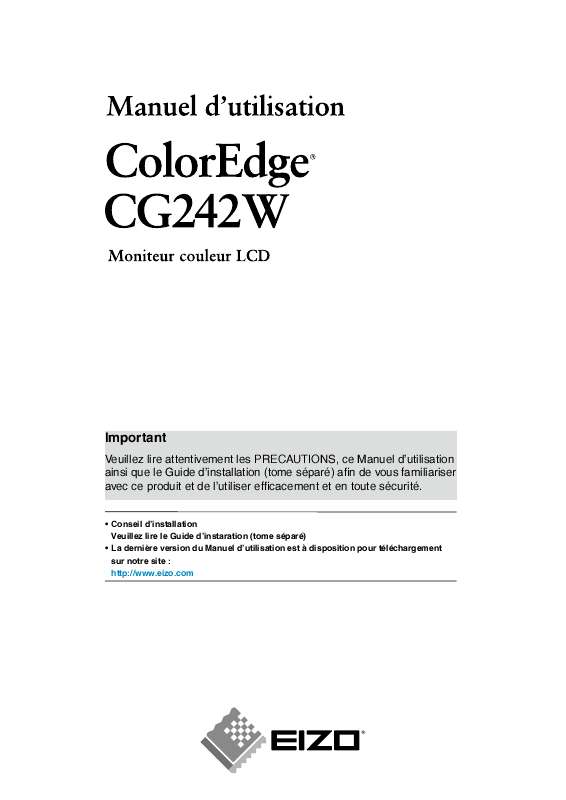 Guide utilisation EIZO COLOREDGE CG242W  de la marque EIZO