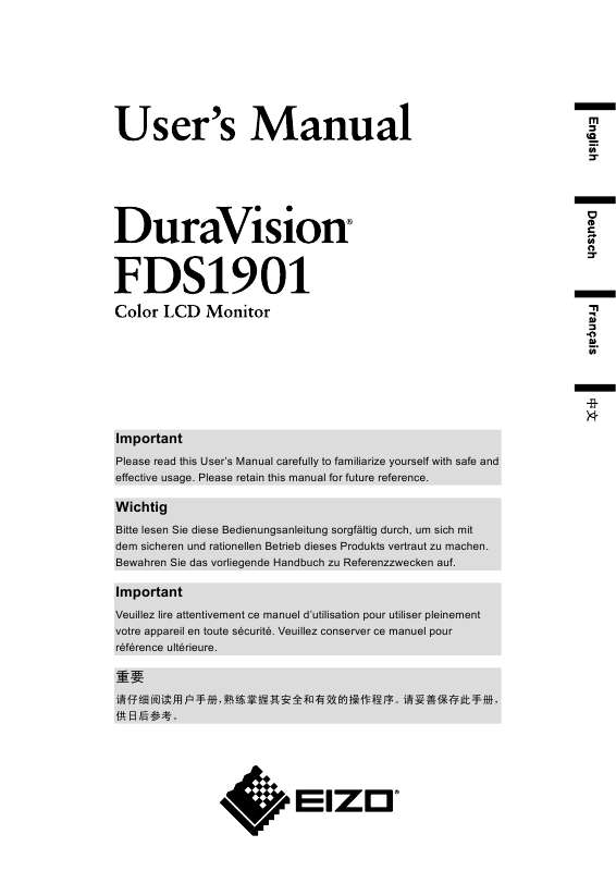 Guide utilisation EIZO DURAVISION FDS1901  de la marque EIZO