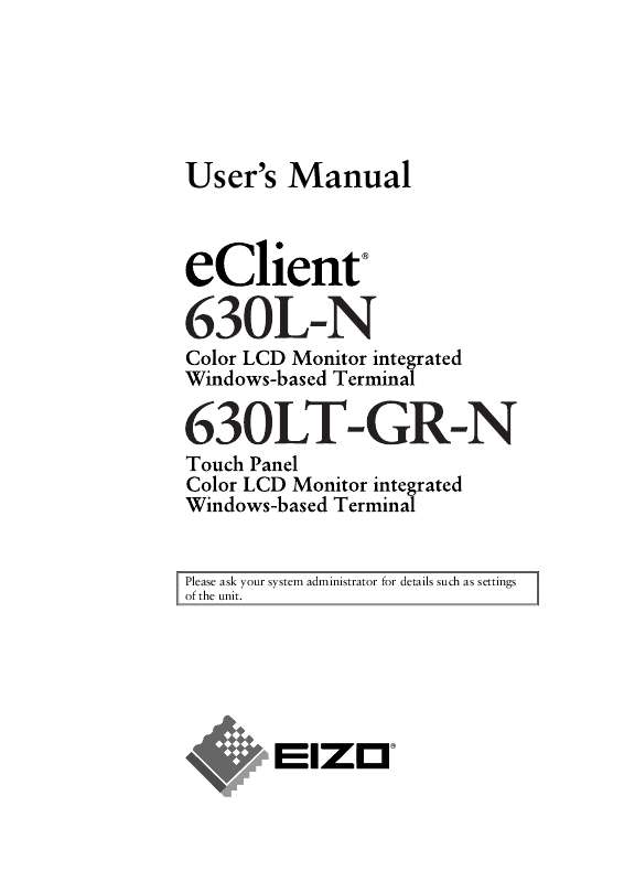 Guide utilisation EIZO ECLIENT 630LT-GR-N  de la marque EIZO