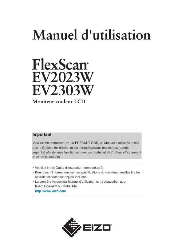 Guide utilisation EIZO FLEXSCAN EV2023W  de la marque EIZO