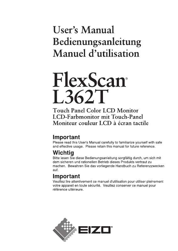 Guide utilisation EIZO FLEXSCAN L362T  de la marque EIZO