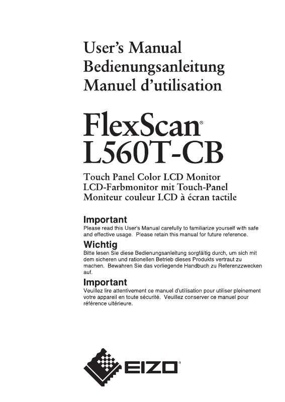 Guide utilisation EIZO FLEXSCAN L560T-CB  de la marque EIZO