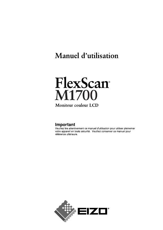 Guide utilisation EIZO FLEXSCAN M1700  de la marque EIZO