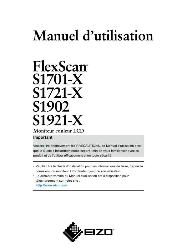 Guide utilisation EIZO FLEXSCAN S1701-X  de la marque EIZO
