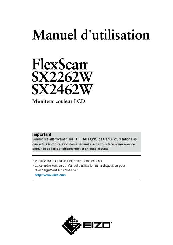 Guide utilisation EIZO FLEXSCAN SX2462W  de la marque EIZO