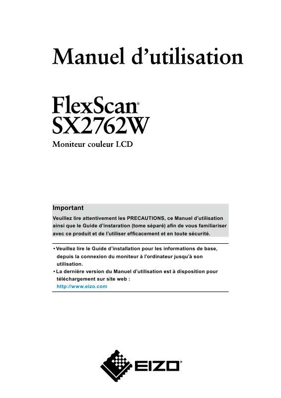Guide utilisation EIZO FLEXSCAN SX2762W  de la marque EIZO