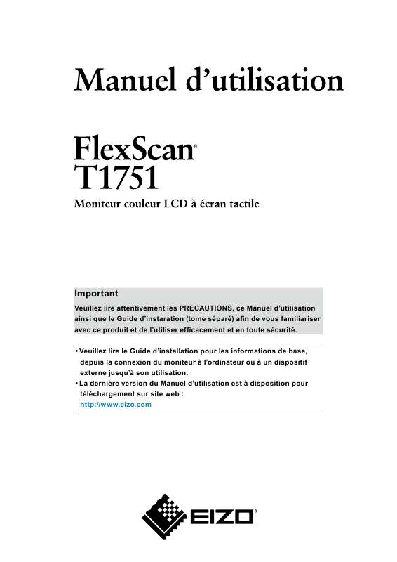 Guide utilisation EIZO FLEXSCAN T1751  de la marque EIZO