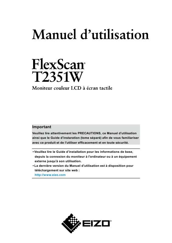 Guide utilisation EIZO FLEXSCAN T2351W  de la marque EIZO