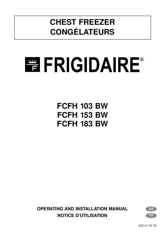 Guide utilisation  FRIGIDAIRE FCFH153BW  de la marque FRIGIDAIRE