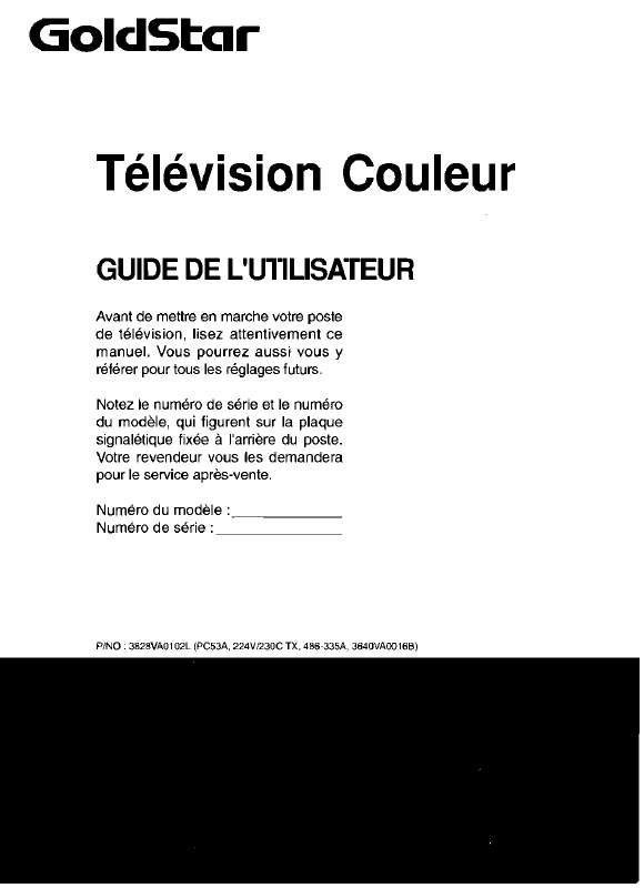 Guide utilisation GOLDSTAR 486-335A de la marque GOLDSTAR