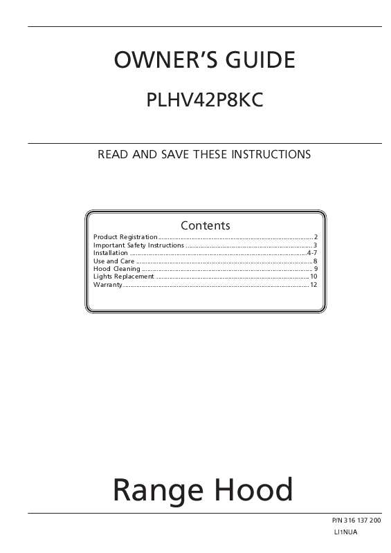 Guide utilisation FRIGIDAIRE PLHV42P8KC de la marque FRIGIDAIRE