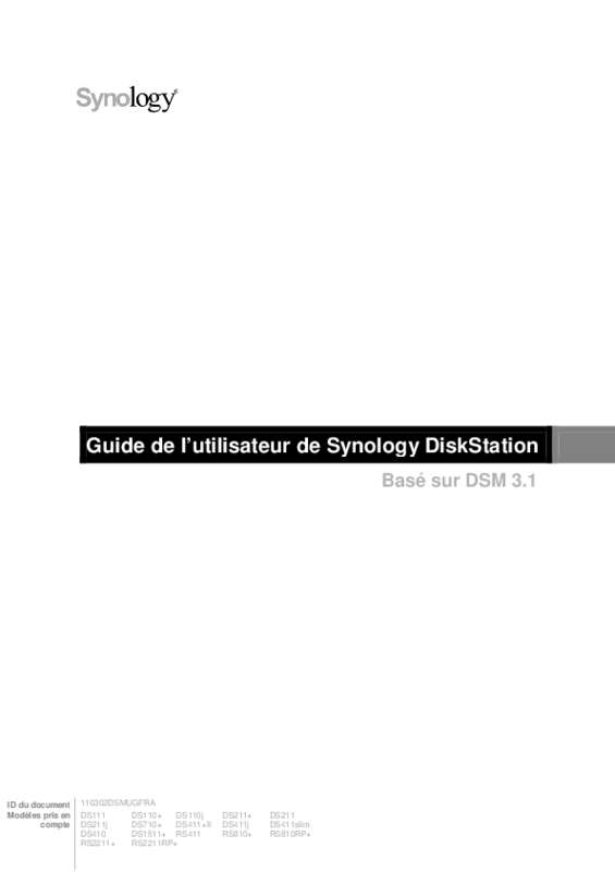Guide utilisation  SYNOLOGY DS411J  de la marque SYNOLOGY