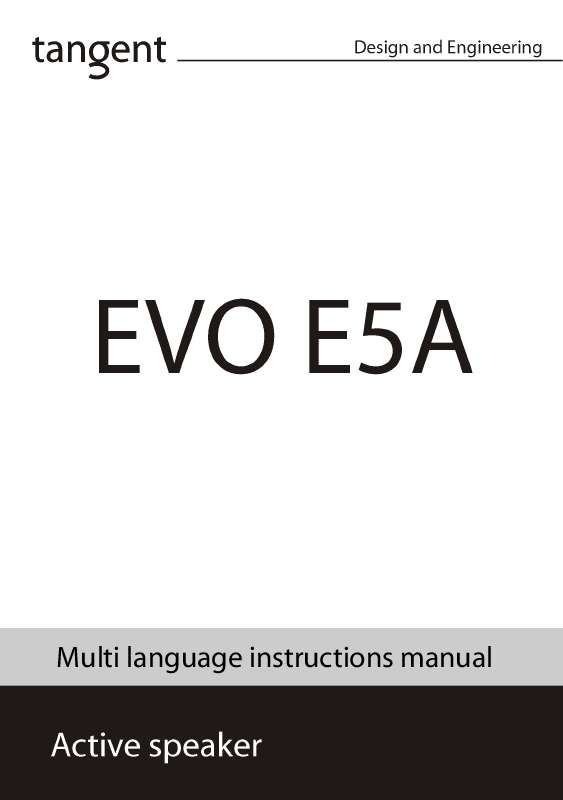 Guide utilisation  TANGENT EVO E5A  de la marque TANGENT