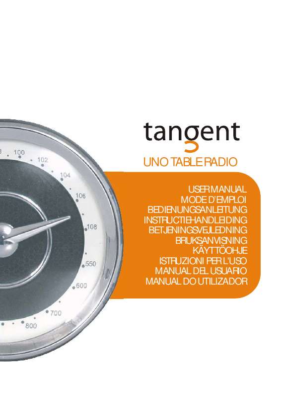 Guide utilisation TANGENT UNO TABLE RADIO  de la marque TANGENT