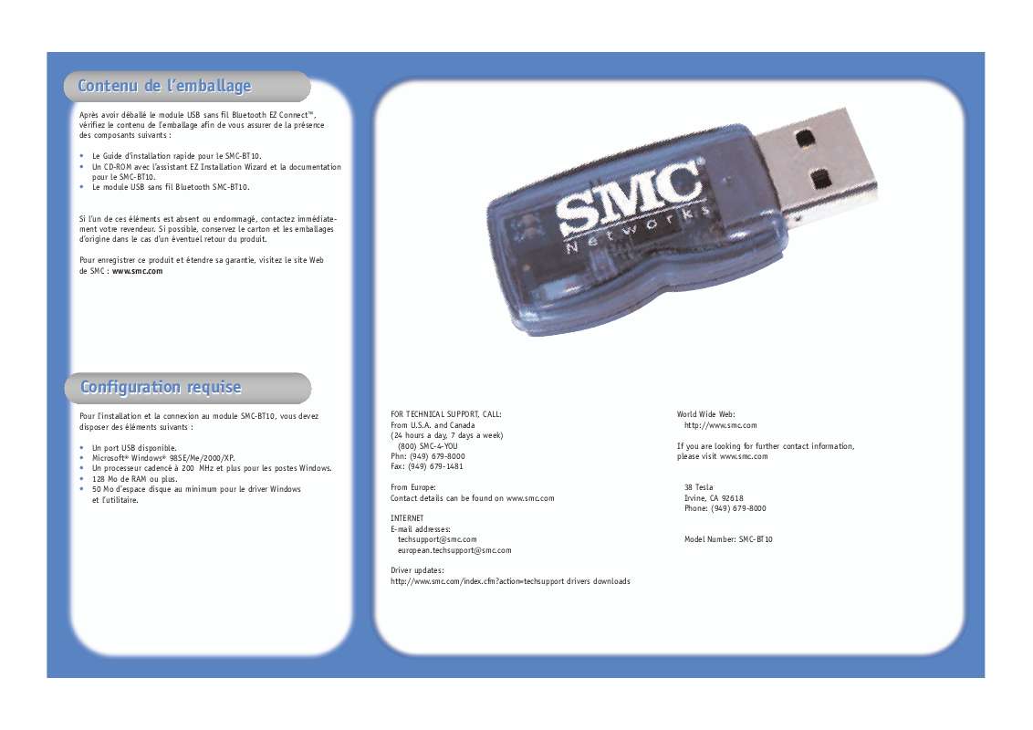 Guide utilisation SMC -BT10  de la marque SMC