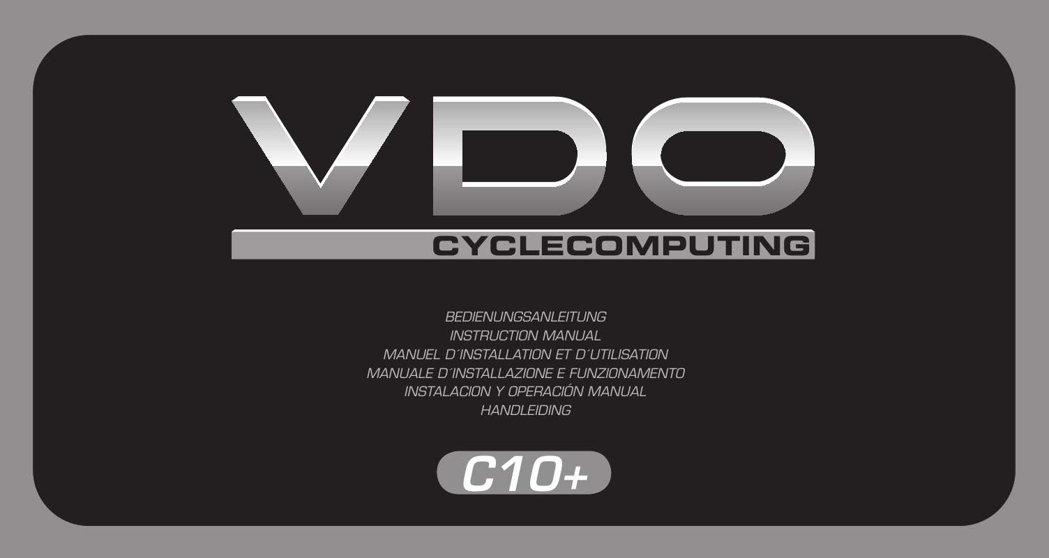 Guide utilisation  VDO CYCLECOMPUTING CYTEC C10+  de la marque VDO CYCLECOMPUTING