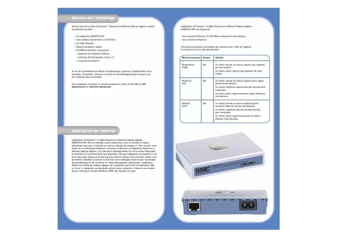 Guide utilisation SMC HP1D-ETH  de la marque SMC
