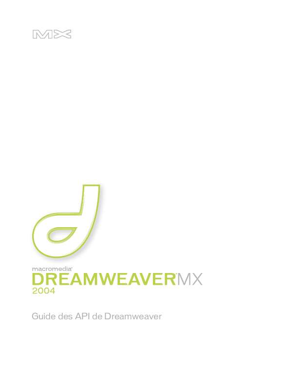 Guide utilisation  MACROMEDIA DREAMWEAVER MX 2004  de la marque MACROMEDIA