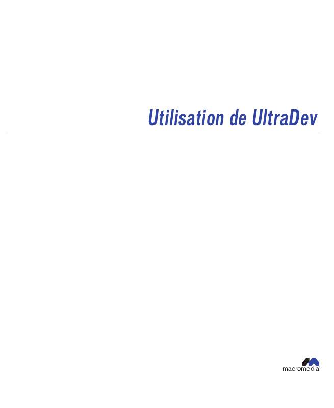 Guide utilisation  MACROMEDIA DREAMWEAVER MX-ULTRADEV 4  de la marque MACROMEDIA