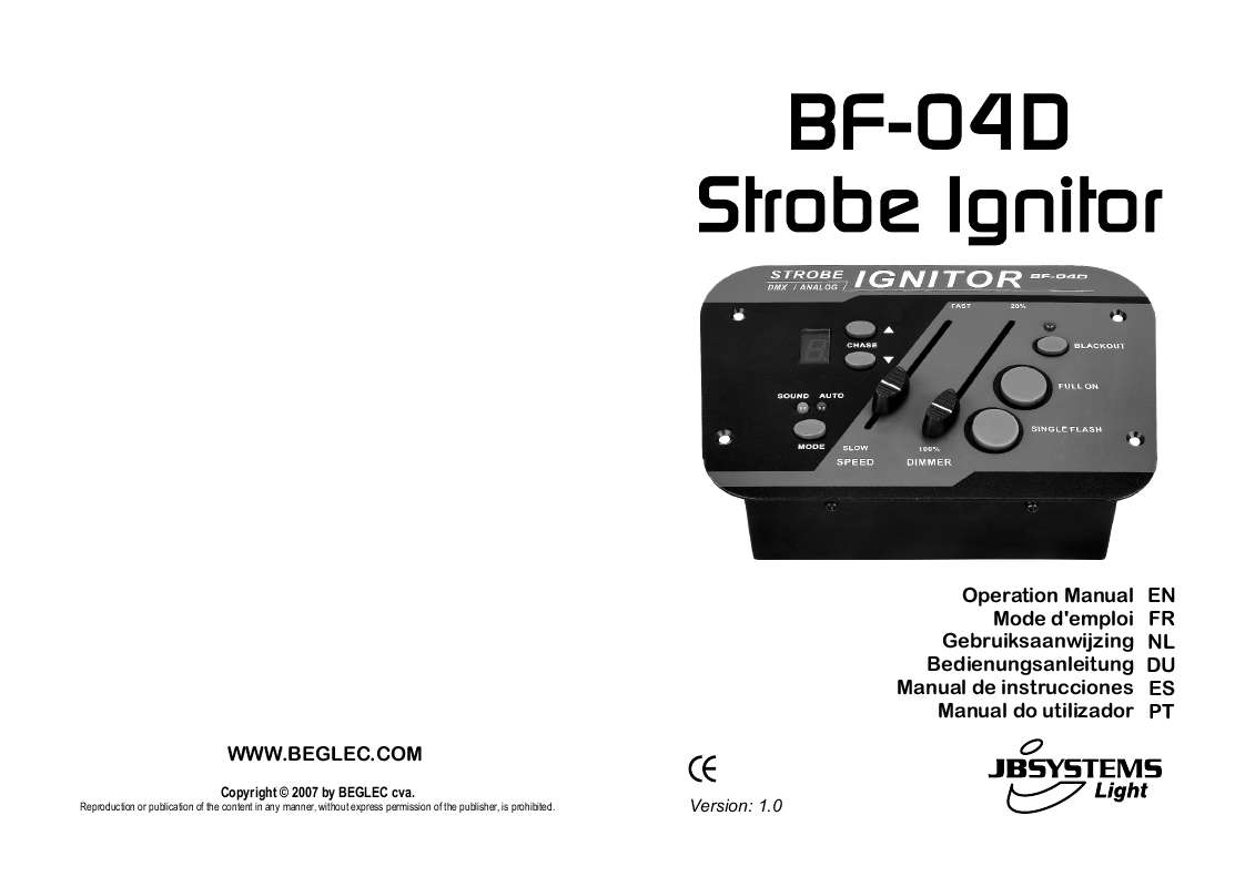 Guide utilisation  JBSYSTEMS LIGHT BF-04D  de la marque JBSYSTEMS LIGHT