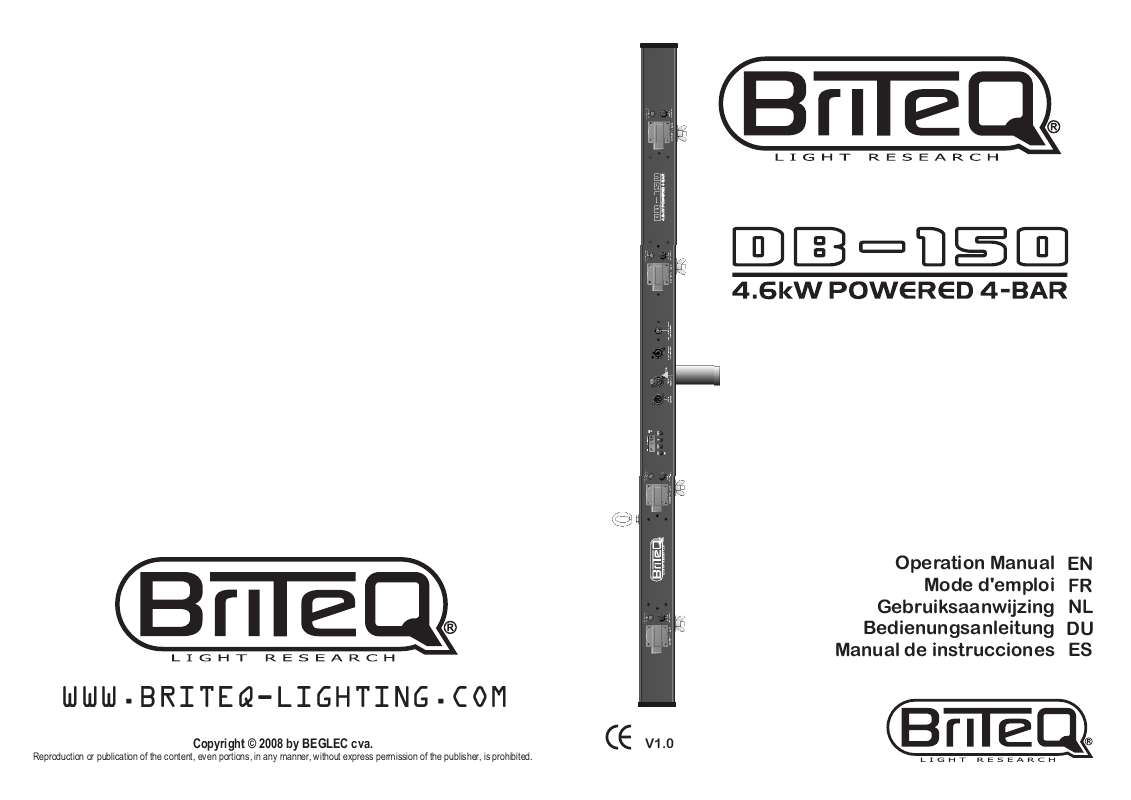 Guide utilisation  JBSYSTEMS LIGHT DB-150  de la marque JBSYSTEMS LIGHT