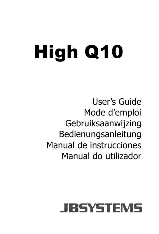Guide utilisation  JBSYSTEMS LIGHT HIGH Q10  de la marque JBSYSTEMS LIGHT