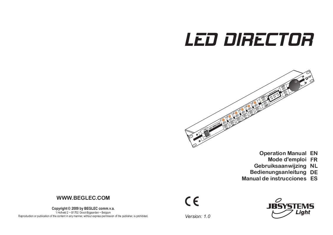 Guide utilisation  JBSYSTEMS LIGHT LED DIRECTOR  de la marque JBSYSTEMS LIGHT