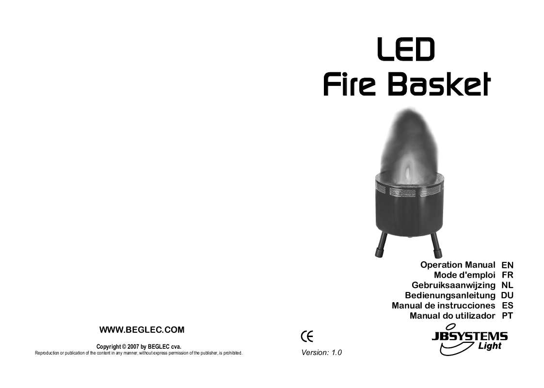 Guide utilisation  JBSYSTEMS LIGHT LED FIRE BASKET  de la marque JBSYSTEMS LIGHT