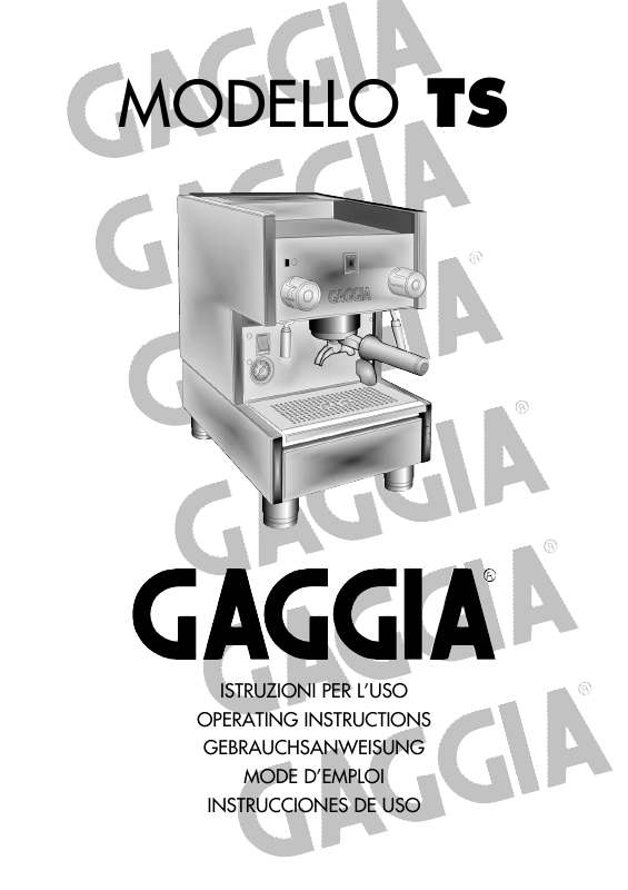 Guide utilisation GAGGIA TS de la marque GAGGIA