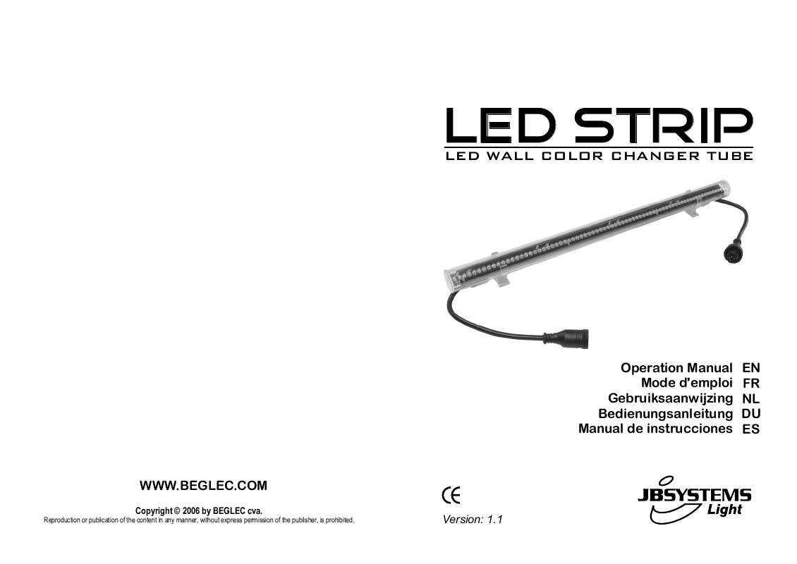 Guide utilisation  JBSYSTEMS LIGHT LED STRIP  de la marque JBSYSTEMS LIGHT