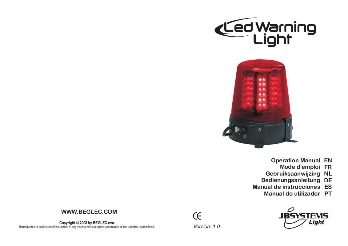 Guide utilisation  JBSYSTEMS LIGHT LED WARNING LIGHT  de la marque JBSYSTEMS LIGHT