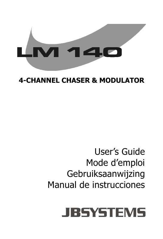 Guide utilisation  JBSYSTEMS LIGHT LM 140  de la marque JBSYSTEMS LIGHT