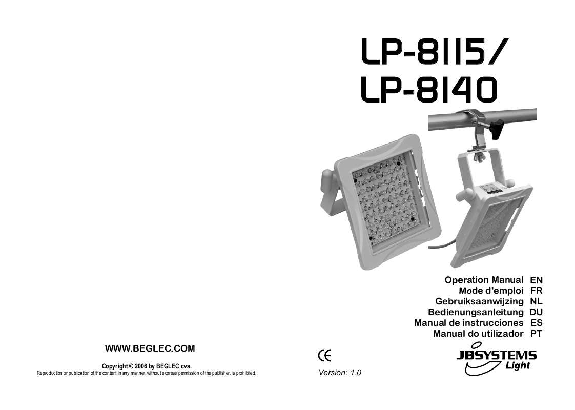Guide utilisation  JBSYSTEMS LIGHT LP-8115  de la marque JBSYSTEMS LIGHT